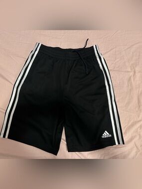 Boy’s adidas Black Shorts with White Side Stripes